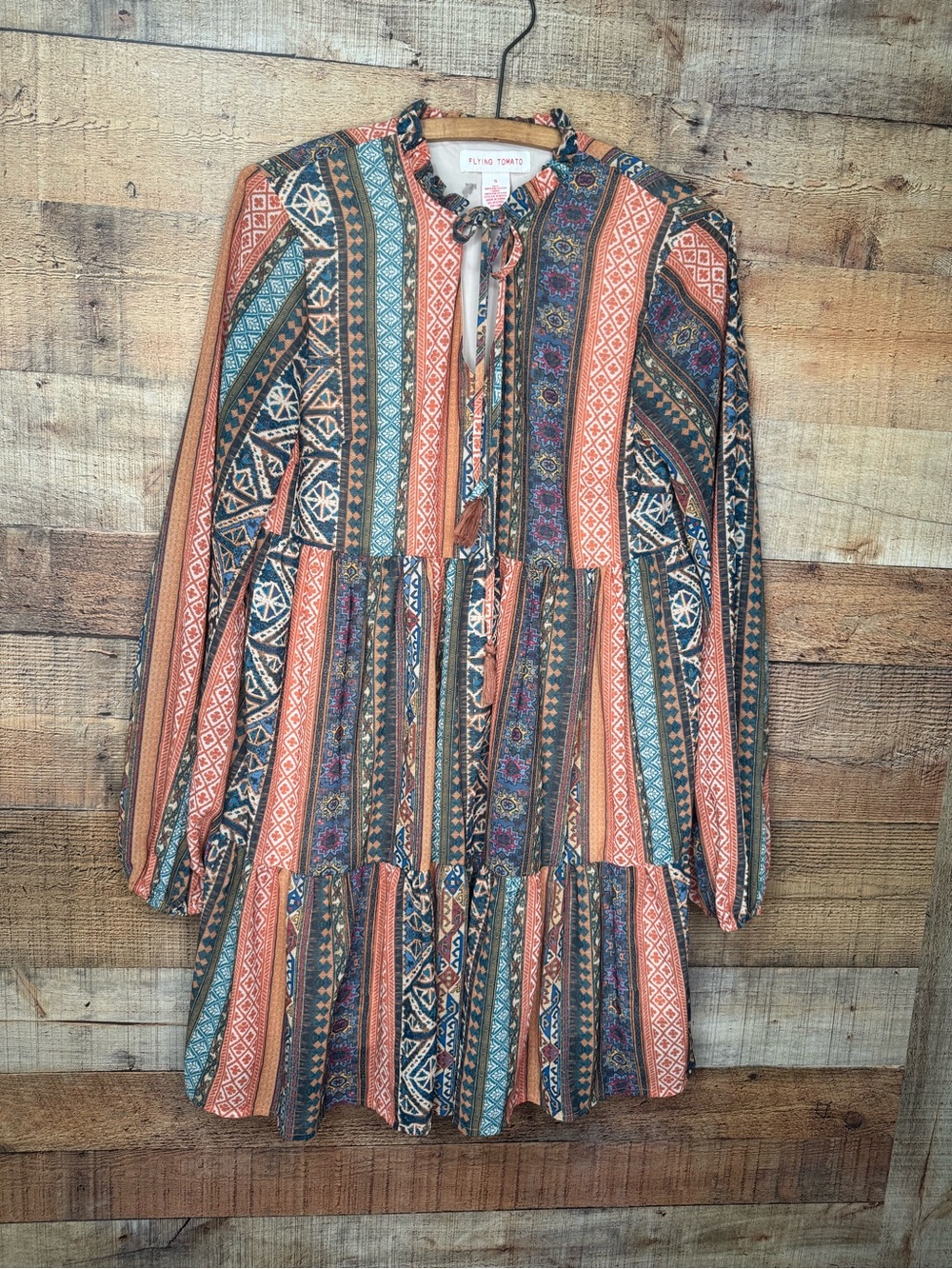 Flying Tomato Dress Short Tunic Boho Hippie Bohemian Tired Patchwork Festival